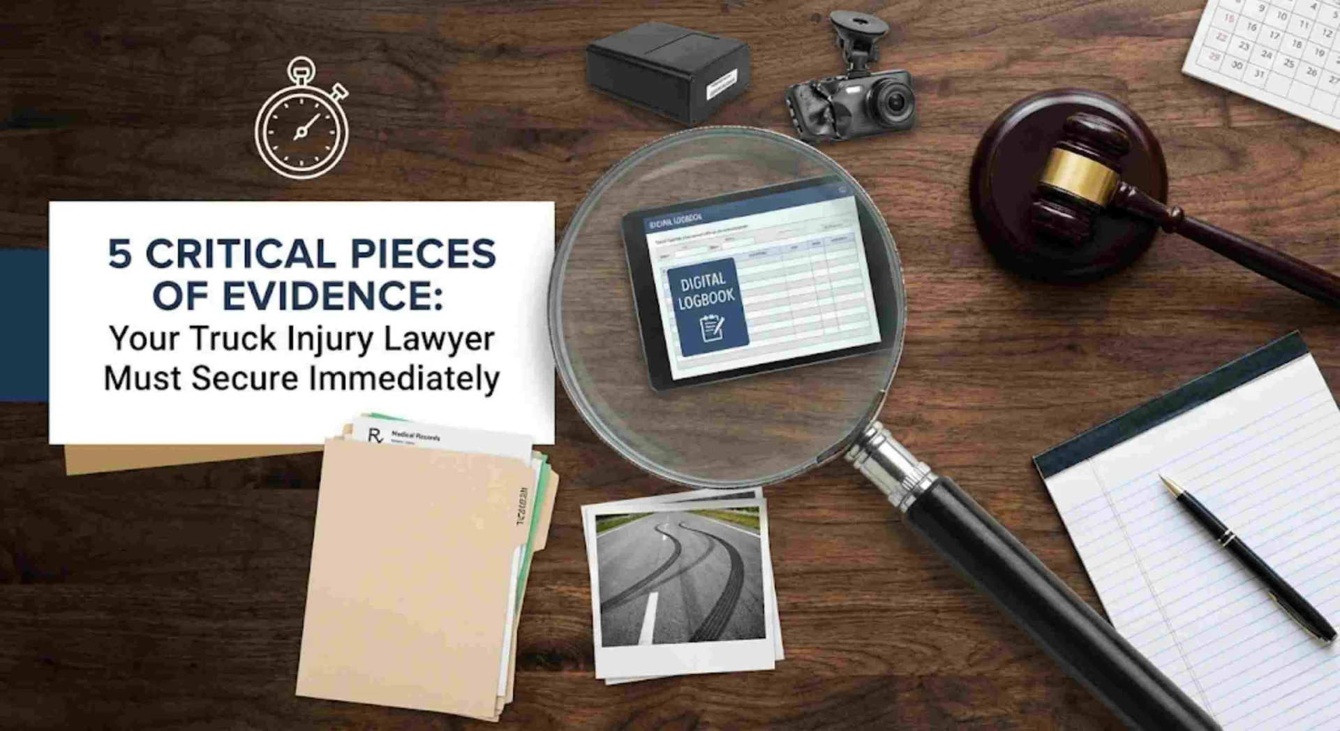 5 Critical Pieces of Evidence Your Truck Injury Lawyer Must Secure Immediately